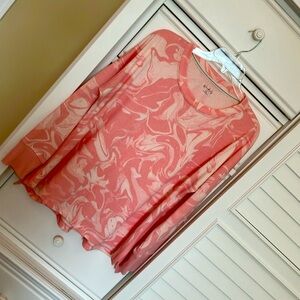 Wavy pink casual- jersey knit top!